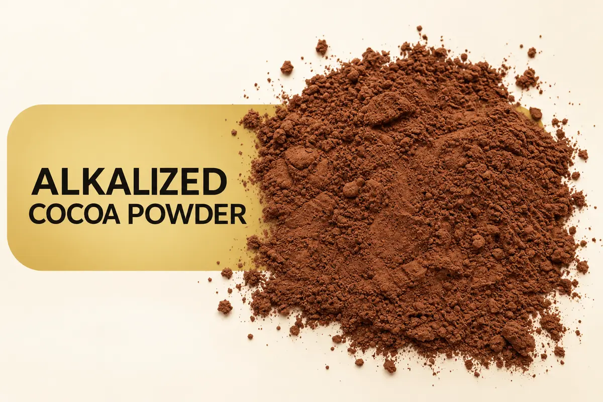 Alkalized cocoa powder supplied for food manufacturing